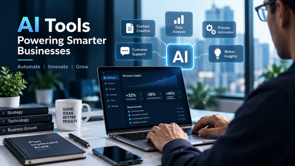 AI tools helping businesses improve productivity, automate tasks and make better decisions