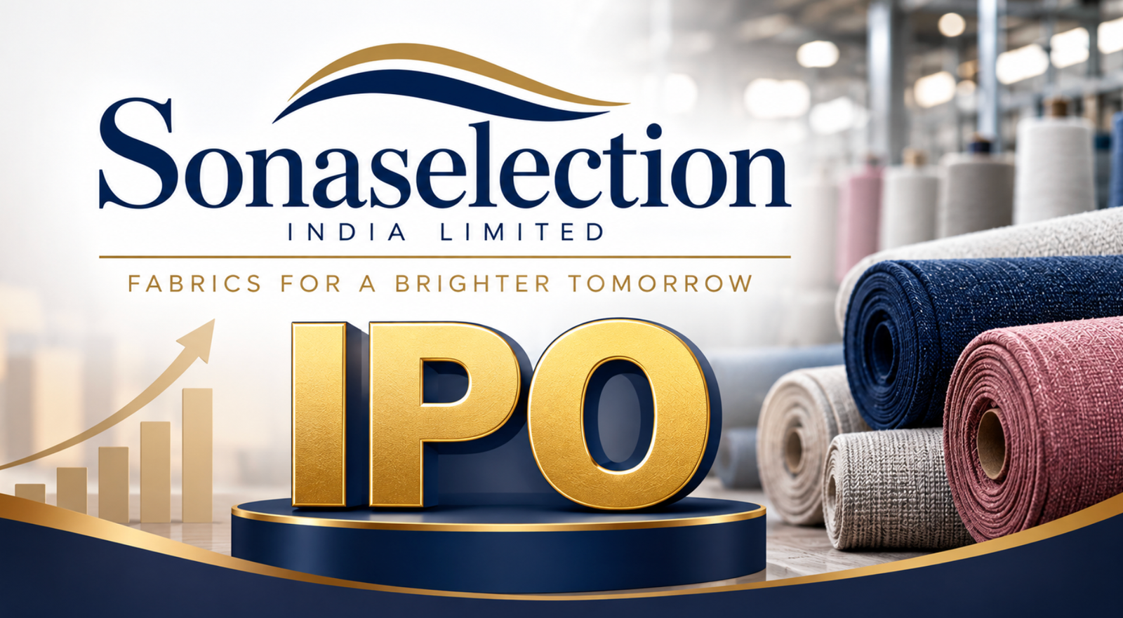 Sonaselection India IPO 2026 featured image with textile fabric rolls